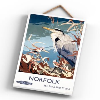 P0547 - Héron Norfolk Aux Seins Barbus Affiche Originale Des Chemins De Fer Nationaux Sur Une Plaque Décor Vintage 4