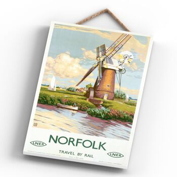 P0549 - Norfolk Windmill Original National Railway Affiche Sur Une Plaque Décor Vintage 4
