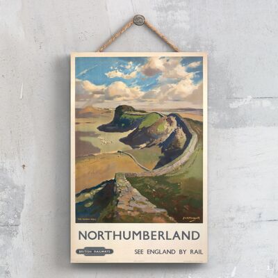 P0557 - Northumberland Roman Wall Original National Railway Poster auf einer Plakette Vintage Decor