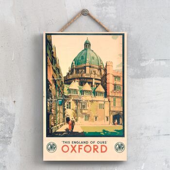 P0567 - Affiche originale des chemins de fer nationaux d'Oxford sur une plaque décor vintage 1