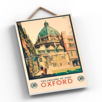 P0567 - Affiche originale des chemins de fer nationaux d'Oxford sur une plaque décor vintage 2