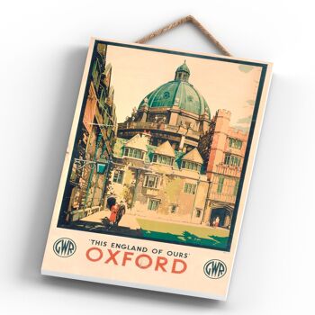 P0567 - Affiche originale des chemins de fer nationaux d'Oxford sur une plaque décor vintage 4