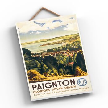 P0570 - Paignton Glorious Affiche originale des chemins de fer nationaux sur une plaque décor vintage 2