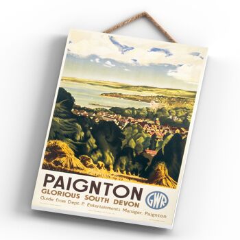 P0570 - Paignton Glorious Affiche originale des chemins de fer nationaux sur une plaque décor vintage 4