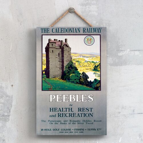 P0572 - Peebles Caledonian Railway Original National Railway Poster On A Plaque Vintage Decor