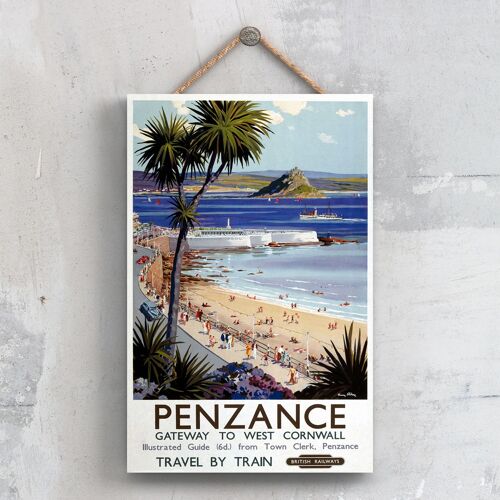 P0574 - Penzance Gateway To West Cornwall Original National Railway Poster On A Plaque Vintage Decor