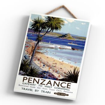 P0574 - Penzance Gateway To West Cornwall Original National Railway Poster sur une plaque décor vintage 4