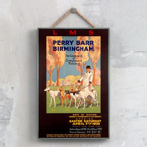 P0576 - Perry Barr Greyhound Racing Original National Railway Poster On A Plaque Vintage Decor