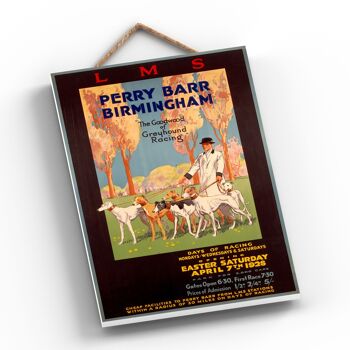 P0576 - Perry Barr Greyhound Racing Affiche originale des chemins de fer nationaux sur une plaque décor vintage 2