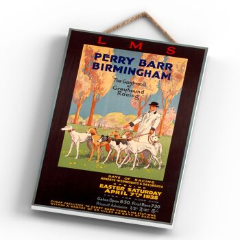 P0576 - Perry Barr Greyhound Racing Affiche originale des chemins de fer nationaux sur une plaque décor vintage 4