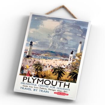 P0578 - Plymouth Clouds Affiche originale des chemins de fer nationaux sur une plaque décor vintage 4
