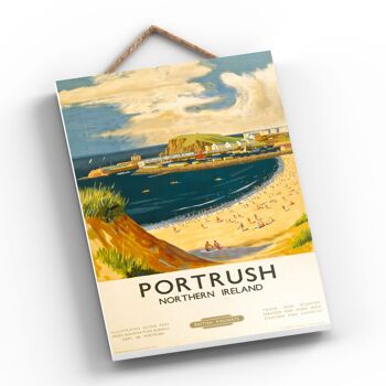 P0582 - Portrush Sand Original National Railway Affiche Sur Une Plaque Décor Vintage 2