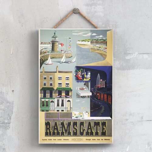 P0591 - Ramsgate Punch Judy Original National Railway Poster On A Plaque Vintage Decor