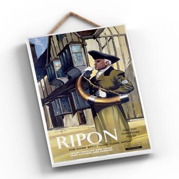 P0597 - Ripon Town Clerk Affiche Originale National Railway Sur Une Plaque Décor Vintage 2