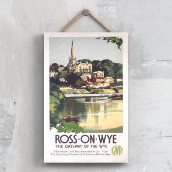 P0600 - Ross On Wye Gateway Affiche originale des chemins de fer nationaux sur une plaque décor vintage 1