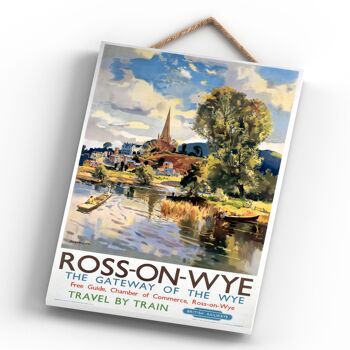 P0601 - Ross On Wye Gateway Affiche originale des chemins de fer nationaux sur une plaque décor vintage 4