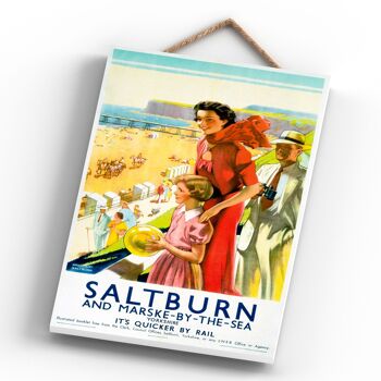 P0607 - Saltburn Marske By The Sea Yorkshire Affiche originale des chemins de fer nationaux sur une plaque Décor vintage 4