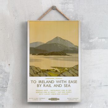 P0617 - Sheephaven Donegal Affiche originale des chemins de fer nationaux sur une plaque décor vintage 1