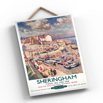 P0619 - Sheringham Twixt Sea Pine Affiche originale des chemins de fer nationaux sur une plaque décor vintage 2