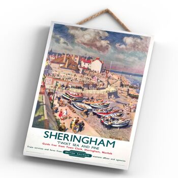 P0619 - Sheringham Twixt Sea Pine Affiche originale des chemins de fer nationaux sur une plaque décor vintage 4