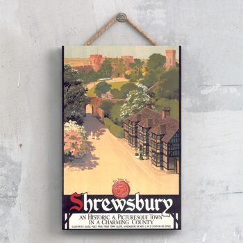 P0620 - Shrewsbury Historic Original National Railway Affiche Sur Une Plaque Décor Vintage 1