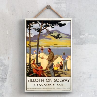 P0622 - Silloth On Solway G Gawthorn Póster de ferrocarril nacional original en una placa de decoración vintage