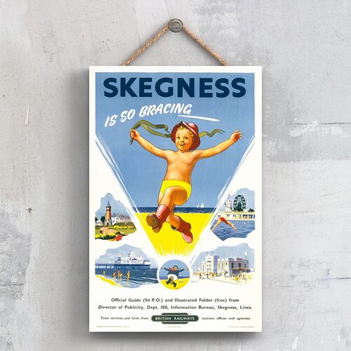 P0623 - Skegness Is So Bracing Original National Railway Poster On A Plaque Vintage Decor