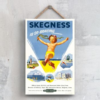 P0623 - Skegness Is So Bracing Affiche originale des chemins de fer nationaux sur une plaque décor vintage 1