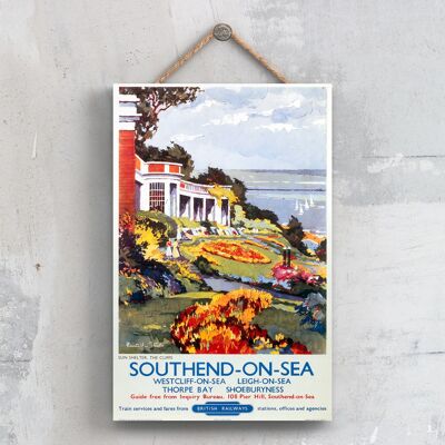 P0630 - Southend On Sea Original National Railway Poster auf einer Plakette im Vintage-Dekor
