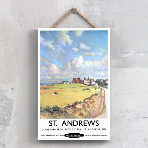 P0637 - St Andrews Scotland Original National Railway Poster On A Plaque Vintage Decor