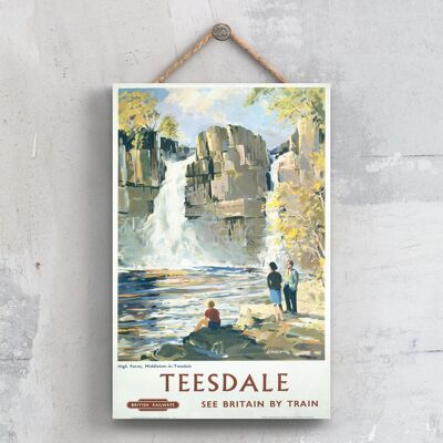 P0651 - Teesdale High Force Middleton In Teeside Original National Railway Poster On A Plaque Vintage Decor