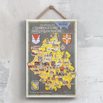 P0656 - The Counties of Cambridgeshire Anduntingdonshire Original National Railway Poster On A Plaque Vintage Decor