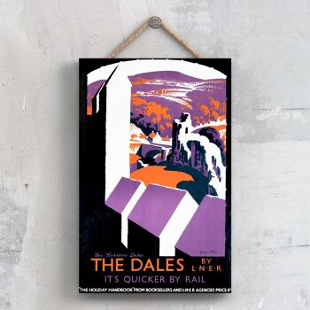 P0658 - The Dales Yorkshire Original National Railway Poster sur une plaque décor vintage 1