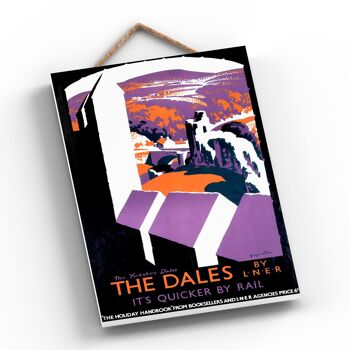 P0658 - The Dales Yorkshire Original National Railway Poster sur une plaque décor vintage 2