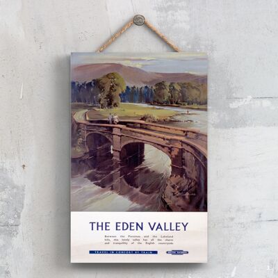 P0659 - El cartel original del ferrocarril nacional de Eden Valley en una placa de decoración vintage