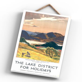 P0661 - The Lake District Derwentwater From Keswickill Original National Railway Poster On A Plaque Vintage Decor 4