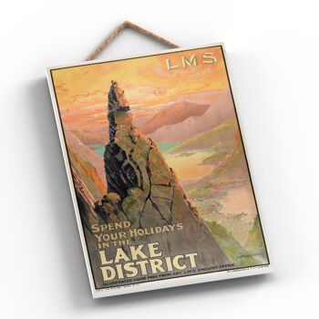 P0663 - The Lake District Spend Yourolidays Affiche Originale National Railway Sur Une Plaque Décor Vintage 2