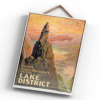 P0663 - The Lake District Spend Yourolidays Affiche Originale National Railway Sur Une Plaque Décor Vintage 4