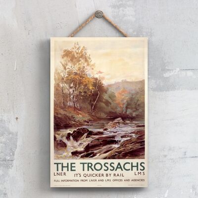 P0669 – The Trossachs Lms Original National Railway Poster auf einer Plakette im Vintage-Dekor