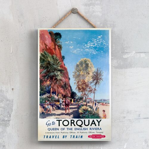 P0672 - Torquay Queen Original National Railway Poster On A Plaque Vintage Decor