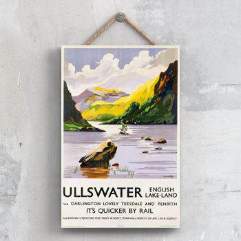 P0675 - Ullswater English Lake Land Affiche originale des chemins de fer nationaux sur une plaque décor vintage 1