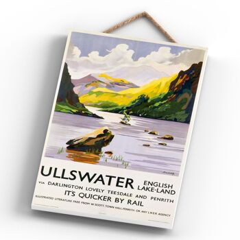 P0675 - Ullswater English Lake Land Affiche originale des chemins de fer nationaux sur une plaque décor vintage 4