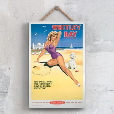 P0690 - Whitby Beach Affiche Originale National Railway Sur Une Plaque Décor Vintage