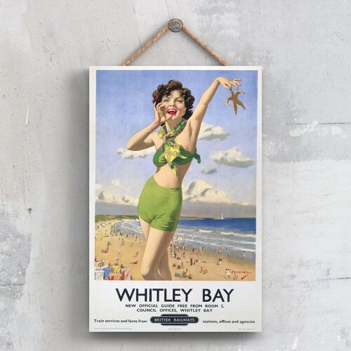 P0693 - Whitley Bay Starfish Original National Railway Poster On A Plaque Vintage Decor