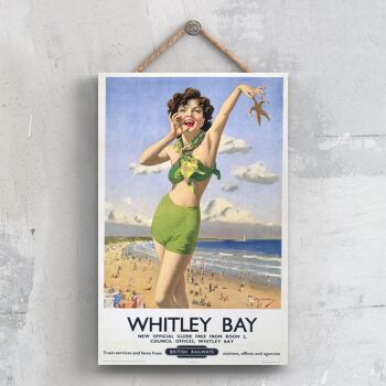 P0693 - Whitley Bay Starfish Affiche originale des chemins de fer nationaux sur une plaque décor vintage 1