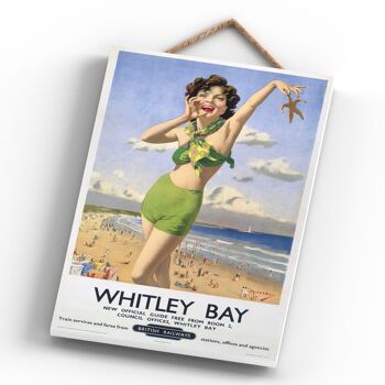 P0693 - Whitley Bay Starfish Affiche originale des chemins de fer nationaux sur une plaque décor vintage 4