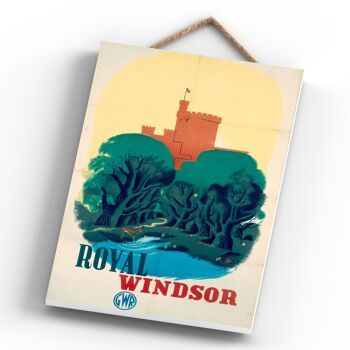 P0695 - Affiche originale des chemins de fer nationaux de Windsor sur une plaque décor vintage 4