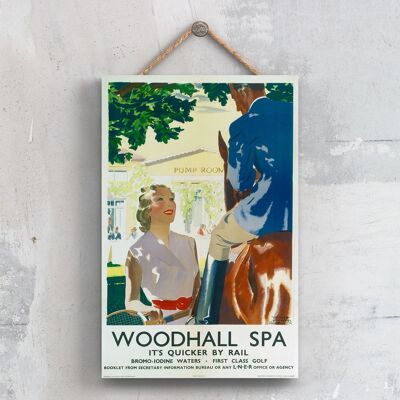 P0701 - Woodhall Spa Pump Room Poster originale della National Railway su una targa con decorazioni vintage