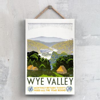 P0705 - Billets de retour Wye Valley Affiche originale des chemins de fer nationaux sur une plaque décor vintage 1