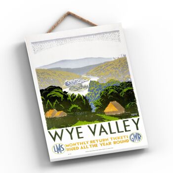 P0705 - Billets de retour Wye Valley Affiche originale des chemins de fer nationaux sur une plaque décor vintage 2
